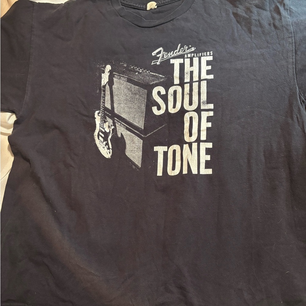 Fender Black Tee with White Soul of Tone Design